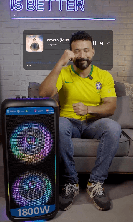 Creator em gravação para projeto de conteúdo da Philips nos Estúdios Mint